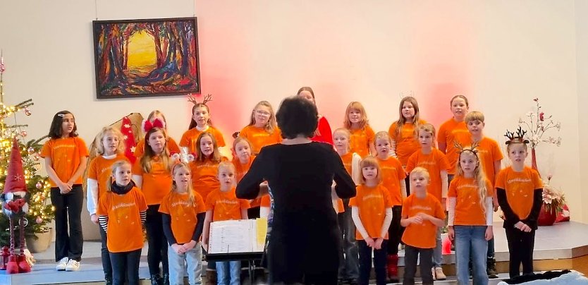 Die "Musik&uuml;schen" der Kurstadtgrundschule in Bad Frankenhausen beim Benefizkonzert am 1. Advent (Foto: Katrin Milde)