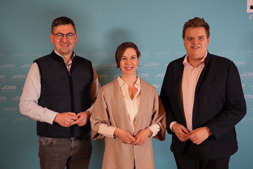 Mitglieder des CDU-Arbeitskreises Bildung, Wissenschaft und Kultur. Von links nach rechts: Christoph Zippel, Carolin Gerbothe, Lennart Geibert. (Foto: CDU)