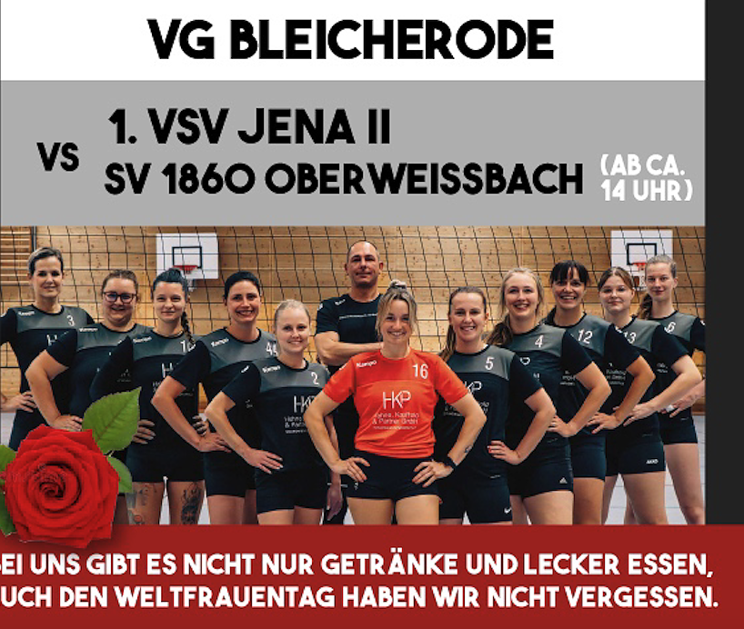 Heimspiel zum Frauentag mit den Bleicher&ouml;der Volleballerinnen (Foto: VG Bleicherode)