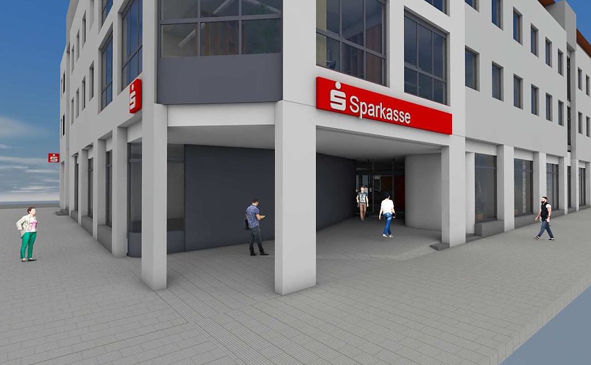 So soll das Geb&auml;ude der Kyffh&auml;usersparkasse nach dem Umbau aussehen (Foto: artKKOMM GmbH)