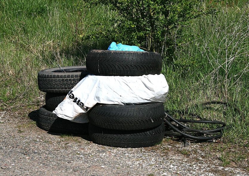 M&uuml;ll am Stra&szlig;enrand (Foto: Ulrich Reinboth)