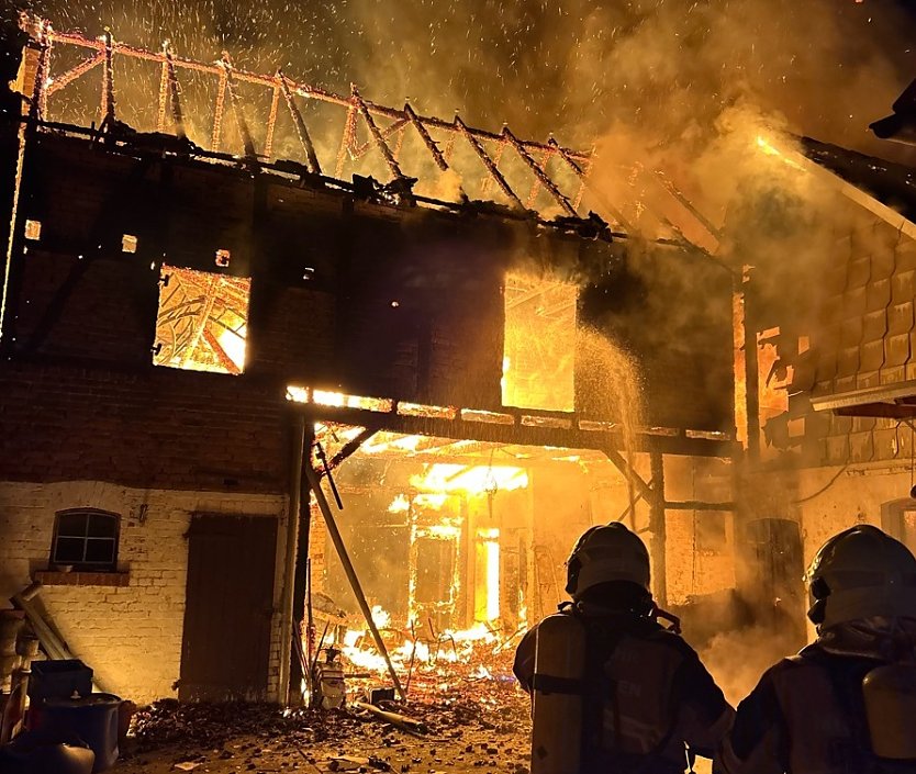 Brand heute Nacht in G&ouml;rmar (Foto: Polizei)