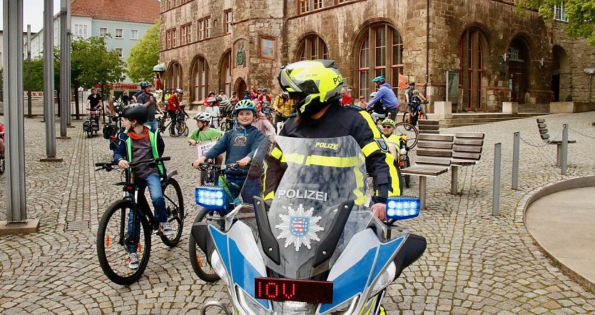 Fahrrad-Demo "Kidical Mass" 2024 in Nordhausen  (Foto: agl)