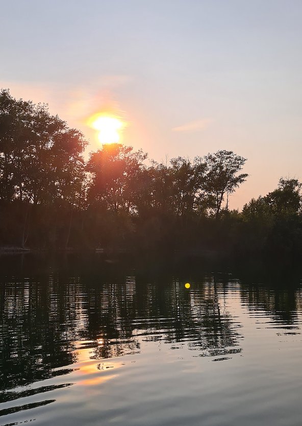 Sonnenuntergang am Kiesschacht (Foto: Sylvia Schieblich)