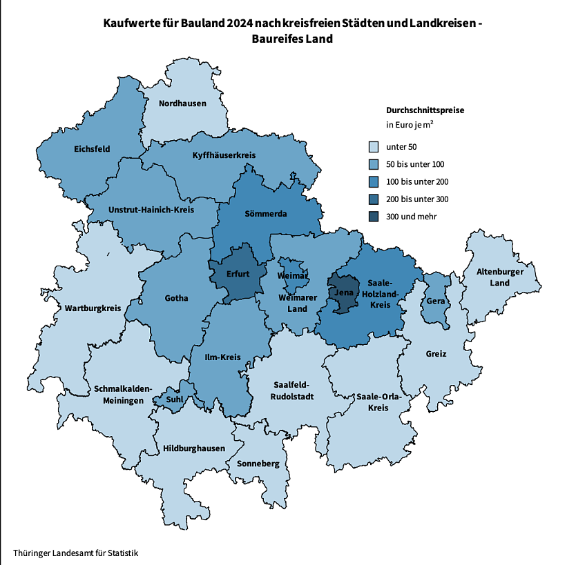Kaufwerte f&uuml;r Bauland 2024 (Foto: Landesamt Statistik)