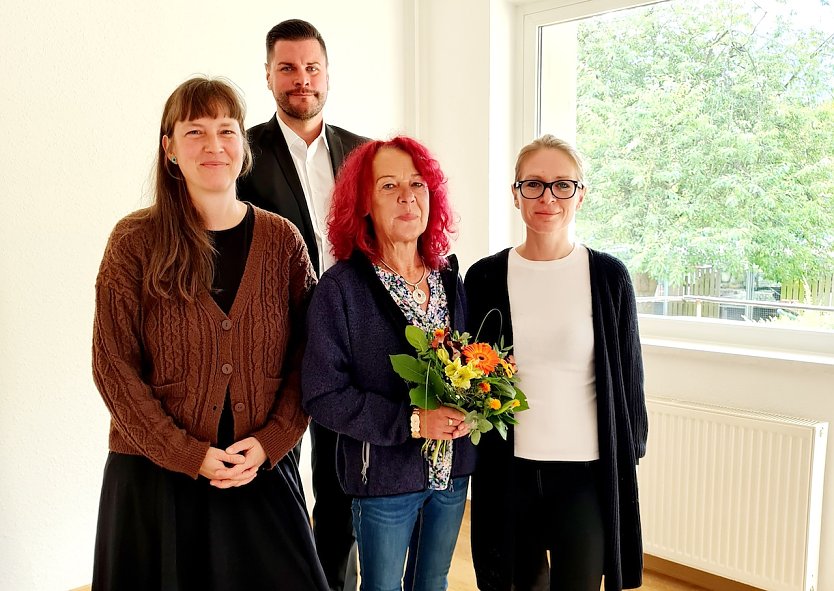 Projektmitarbeiterinnen Dagmar Berger (links) und Jessica Stolze (rechts), Stefanie Seeboth (mittig) ist die Bereichsleiterin integratives Zentrum Nordhausen. (Foto: SWG Nordhausen/S.Schedwill)