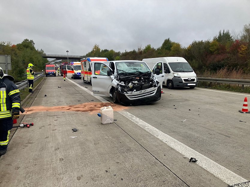 Unfall auf der A38 (Foto: Silvio Dietzel)