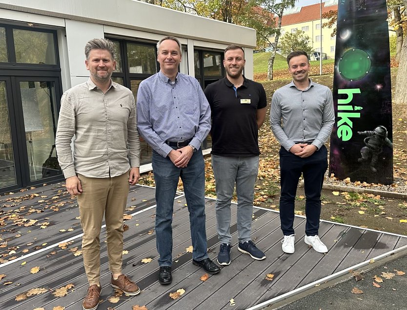 v.l.: Prof. Dr. Lutz G&ouml;cke, Oliver Hummel,Jonas Mielke, Ricardo Droescher (Foto: Pressestelle Landratsamt)