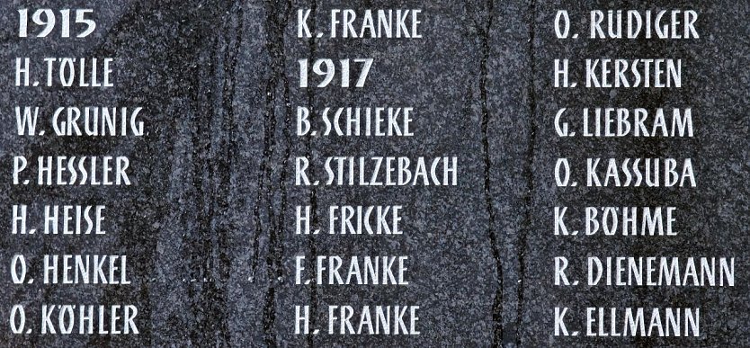 Namen der Gefallenen (Foto: nnz)