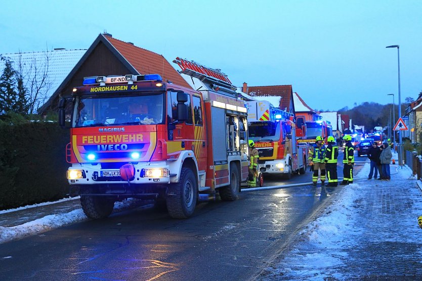 Feuerwehreinsatz in der Freiheitsstra&szlig;e in Krimderode (Foto: S. Dietzel)