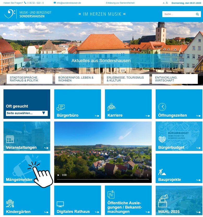 Der M&auml;ngelmelder der Stadt Sondershausen wird oft genutzt. (Foto: Janine Skara)