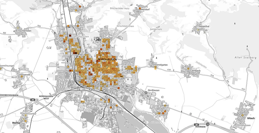 Auszug aus der Vergleichskarte (Foto: Statistisches Bundesamt)