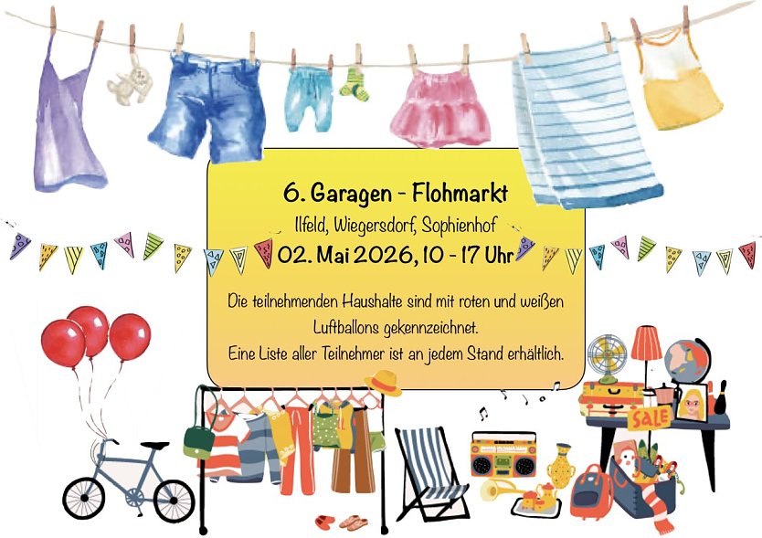 Plakat f&uuml;r den Garagenflohmarkt. (Foto: Emmelmann)